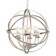 Suspension 6 ampoules orbit, en argent satiné