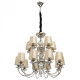 Suspension argentée elegance 15 ampoules 100 cm