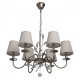 Suspension argentée elegance 6 ampoules 95 cm