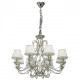 Suspension argentée elegance 8 ampoules 140 cm