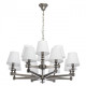 Suspension argentée neoclassic 12 ampoules 101 cm
