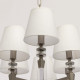 Suspension argentée neoclassic 12 ampoules 101 cm 