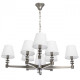 Suspension argentée neoclassic 8 ampoules 89 cm