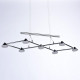 Suspension argentée techno 7 ampoules 183 cm 