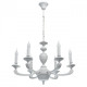 Suspension blanche neoclassic 6 ampoules 95 cm