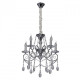 Suspension chromée crystal 5 ampoules 94 cm
