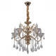 Suspension dorée crystal 5 ampoules 100 cm