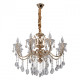Suspension dorée crystal 8 ampoules 100 cm