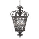 Suspension fort quinn, fonte d'aluminium noire, 4 ampoules