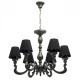 Suspension grise neoclassic 6 ampoules 97 cm