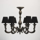 Suspension grise neoclassic 6 ampoules 97 cm 