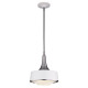 Suspension holloway, acier brossé et verre opale, blanc, 1 ampoule