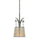 Suspension kendra, argent tacheté et abat-jour perle, 1 ampoule