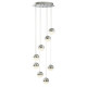 Suspension marbles, chrome et verre, 8 ampoules