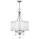 Suspension mime, nickel brossé et cristal, 3 ampoules