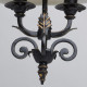 Suspension noire country 2 ampoules 135 cm 