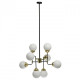 Suspension noire loft 8 ampoules 140 cm