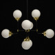Suspension noire loft 8 ampoules 140 cm 