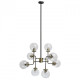 Suspension noire loft 8 ampoules 143 cm