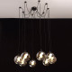 Suspension noire loft 8 ampoules 225 cm 