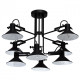 Suspension noire loft 8 ampoules 45 cm