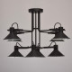 Suspension noire loft 8 ampoules 45 cm 