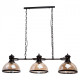 Suspension noire megapolis 3 ampoules 112 cm