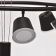 Suspension noire techno 6 ampoules 150 cm 