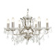 Suspension paris, argent satiné et cristal, 6 ampoules