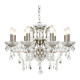 Suspension paris, argent satiné et cristal, 8 ampoules