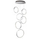 Suspension rings, en chrome et cristal, 6 anneaux