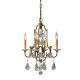 Suspension valentina, bronze oxydé, décors en cristal, 4 éclairages