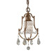 Suspension valentina, bronze oxydé, décors en cristal