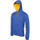Sweat-shirt à capuche contrastée kariban homme - Coloris et taille au choix Jaune-Bleu
