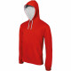 Sweat-shirt à capuche contrastée kariban homme - Coloris et taille au choix Rouge-Blanc