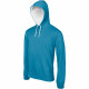 Sweat-shirt à capuche contrastée kariban homme - Coloris et taille au choix Bleu ciel-Blanc