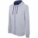 Sweat-shirt zippé capuche contrastée kariban homme - Coloris et taille au choix