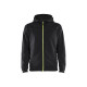 Sweat zippé à capuche 33632526 - Taille au choix Noir-Jaune fluo