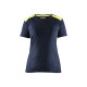 T-shirt bicolore femme 34791042 - Couleur au choix Bleu-Marine-Foncé/Jaune-Fluo
