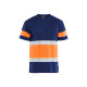 T-shirt haute-visibilité 33871030 - Couleur au choix Marine-Orange-fluo