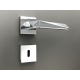 Poignée de porte design à clé finition aspect chromé brillant Tamara - KATCHMEE