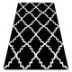 Tapis sketch - f343 noir et crème trèfle marocain trellis - Dimension au choix 