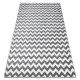 Tapis sketch - f561 gris et blanc - zigzag - Dimension au choix