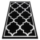 Tapis sketch - f730 noir et crème trèfle marocain trellis - Dimension au choix