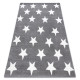 Tapis sketch - fa68 gris et crème - petites étoiles étoiles - Dimension au choix