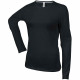 Tee-shirt de travail col rond manches longues kariban femme 100% coton -Taille et coloris au choix Noir