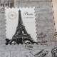 Papier peint intissé vinyle - Modèle timbre monument gris 