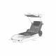 Malibu transat chaise de plage pliable + parasol intégré       bleu 