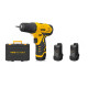 Visseuse sans fil 12v vito 2 batt lithium 2.0 ah li led indicateur de charge 6 embouts mallette 