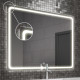 Meuble de salle de bain simple vasque - 3 tiroirs - palma et miroir led veldi - bambou (chêne clair) - 80cm 